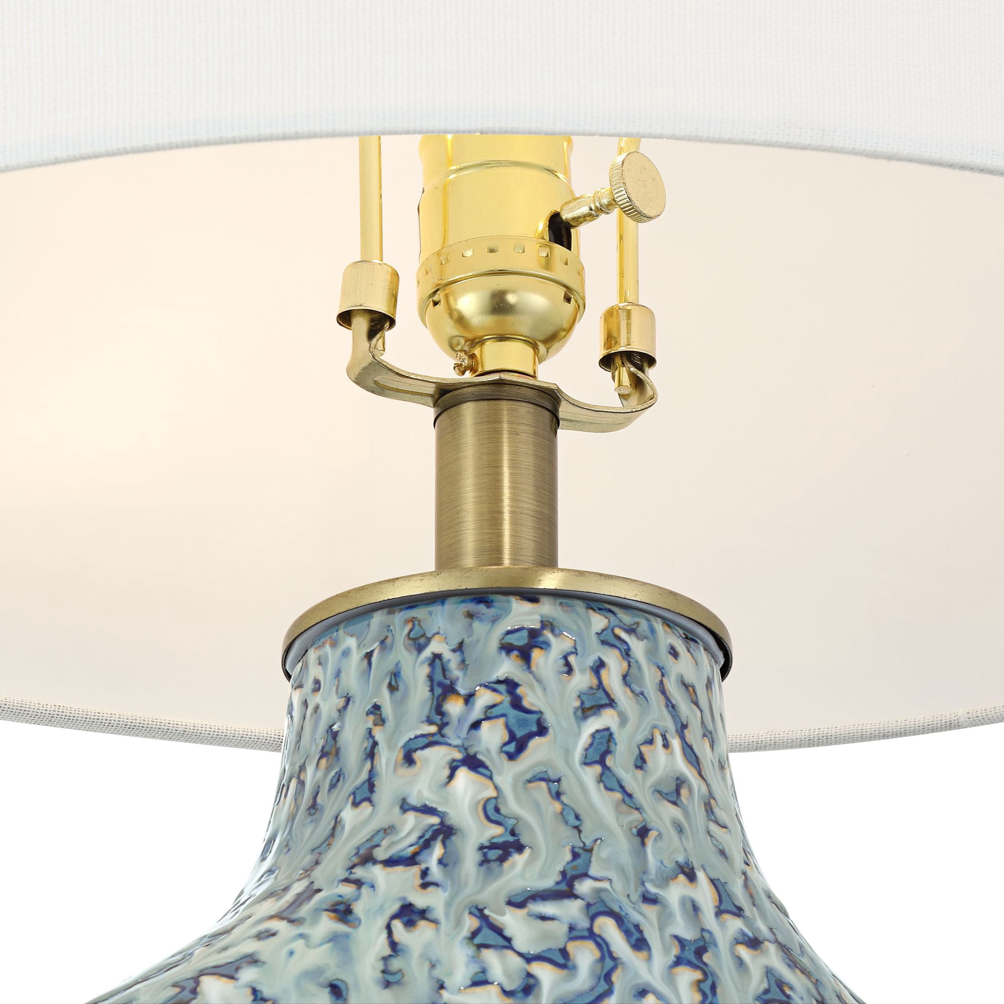 Possini Euro Design Victoria 29 1/2" Tall Modern End 3-Way Table Lamp Blue White Finish Ceramic Single Living Room (Colors May Vary)