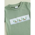 thumbnail image 6 of Baby Toddler Boy Shorts Set 6 12 18 24 Months 2T 3T 4T Duck Embroidery Short Sleeve T-shirts Plaid Elastic Waist Shorts 2 Piece Boys Summer Outfit, 6 of 9