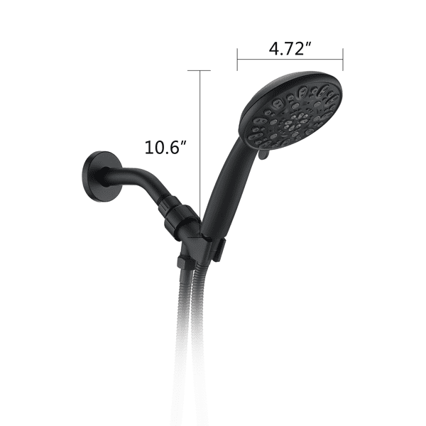 High Pressure Multi‑Function Handheld Shower Faucet, Matte Black