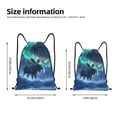 thumbnail image 4 of Drawstring Backpack Sports Gym Bag for Women Men, Aurora Mystical Winter Moose A Water Resistant Drawstring Bags for Sports, Gym, Travel, Swimming, Beach, 4 of 8