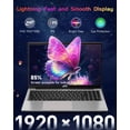 thumbnail image 3 of 15.6" IPS FHD Laptop 4GB RAM 128GB SSD Intel Pentium Quad Core N100 (Beat i3-1115G4, Up to 3.4GHz) with Backlit Keyboard Fingerprint Type-C WiFi 6 BT5.2 Red, 3 of 7