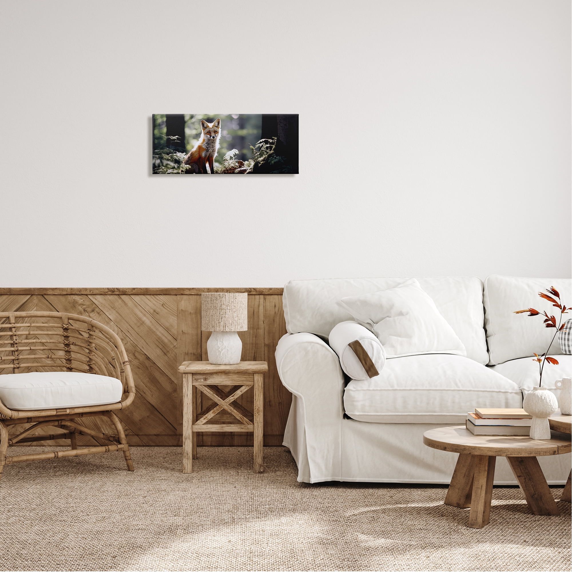 Stupell Industries Fox Under Sun Rays Animals & Insects Photography Gallery Wrapped Canvas Art Print Wall Art, 24 x 10