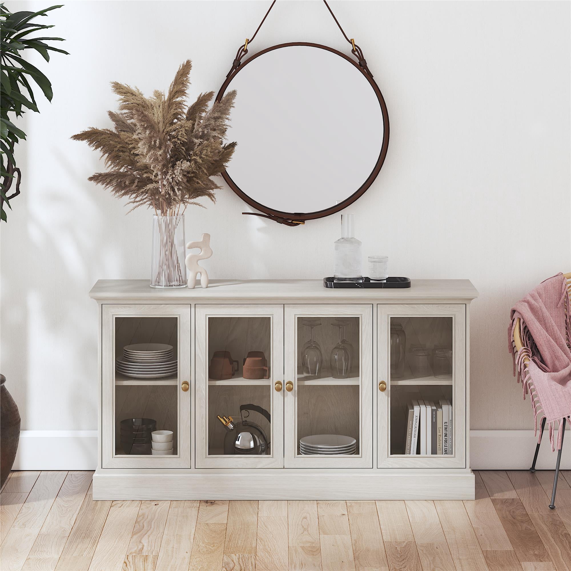 Ameriwood Home Convertax Console for 65" TVs, White Oak