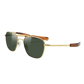 JUST GO Men's Square Aviator Sunglasses - Polarized, 100% UV Protection, Metal Frame With Case