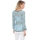 thumbnail image 5 of Blusas Tops Peplum De Encaje Semitransparente De ManLarCon CintuAnudaPaMujer Azul XS, 5 of 6