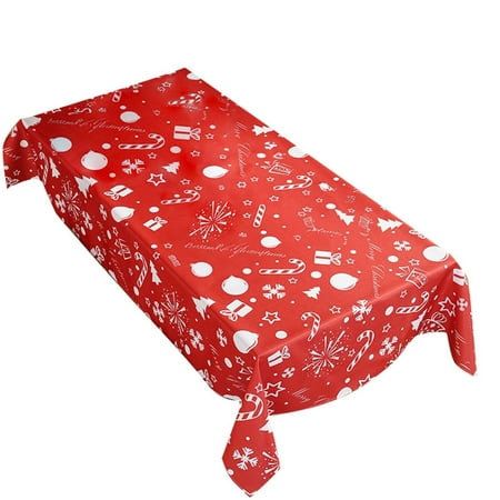 

NKBBCU Table Clothes Plastic Table Cloths Round Rectangular Christmas Table Clothes Indoor Outdoor Spillproof Fabric Tablecloth Table Cover For Kitchen Dinning Table Red 60