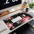 thumbnail image 6 of Desk Mat, Gaming Mouse Pad Large, XXL Desk Pad Mat with Non-Slip Base, Pretty Desk Matt for Desktop, Keyboard Mat for Women, Home, Office Decor, Desktop,Laptop, Black Pink Floral Flower, 6 of 6