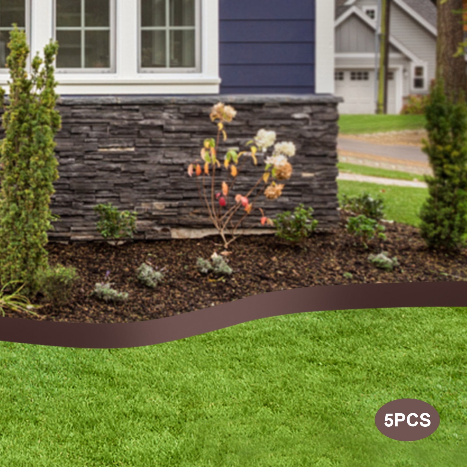 Wildnix Flexible Landscape Edging Set of 5, 16.25ft, Steel with Nano Baking Paint, Easy to Install, Perfect for Garden and Lawn Decoration