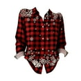 thumbnail image 4 of MESSUEN Christmas Shirts for Women Christmas Party Outfits for Women Christmas Dresses for Women Shirt Womens Fall Shirts Fall Shirts Cute Sweatshirts for Women Red 2XL, 4 of 4