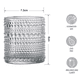 thumbnail image 2 of Taza de agua de vidrio transparente, taza de vidrio retro en relieve, utilizada para cerveza, cócteles, agua con gas, bebidas, 2 of 5