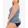 thumbnail image 2 of Swim Solutions Women's Triple Tier Tummy Control Fauxkini One Piece Swimsuit Blue Size 22W, 2 of 3