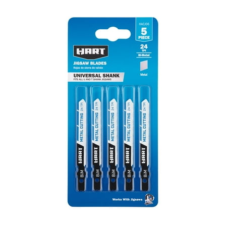 HART 5-Piece 24 TPI Jigsaw Blades, New Condition