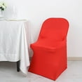 thumbnail image 2 of Balsa Circle Red Satin Rosette Back Spandex Stretchable Fitted Folding Chair Cover Party Events Decorations, 2 of 8