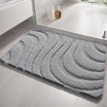thumbnail image 2 of Unique Bargains 2 Pcs Geometry Absorbent Bathroom Rug Khaki/Light Gray 20" x 32", 2 of 6