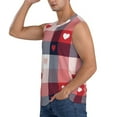 thumbnail image 3 of Fotbe Men's Heart Plaid Print Men's Sleeveless Muscle Tank Tops Casual T-Shirts for Gym Workout Beach-X-Large, 3 of 8