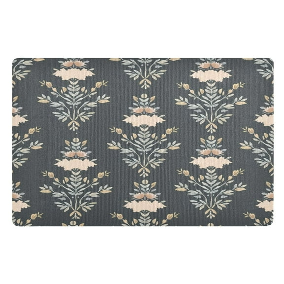 Ryvnso Boho Leaves Door Mats Outdoor Indoor Entrance Low Profile Floor Rugs 32"x20" Carpet