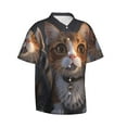 thumbnail image 2 of Daiia Wide Eyed Cartoon Cats Hawaiian Shirt for Men Gentle Cotton Regular Short Sleeve Casual-3X-Large, 2 of 9
