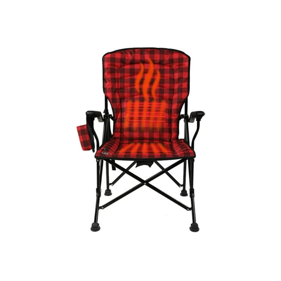 Kuma Outdoor Gear Switchback HEATED Chair w/ Power Bank & Bluetooth, Red/Black