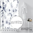 thumbnail image 4 of Extra Long 72"x84"Dark Blue Botanical Floral Shower Curtain Set with Hooks, Watercolor Ink Print and Dyed Plant Floral Bathroom Curtains, Waterproof Washable Lacquer Fabric for Bathroom, 4 of 6