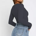 thumbnail image 4 of yunLCZ Womens Long Sleeve Shirts Womens Long Sleeve Shirts Basic Tees Crop Tops Going Out Spring 2025 Workout Outfits Y2k Clothes Spring Summer Outfits 3813, 4 of 4