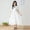 01 White, variant on Girls'Solid Short Sleeve Ruffle Hem Maxi Dress, Casual Dress for School and Every Occasions