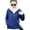 Navy Blue XXL, variant on Winter Women Jacket Hooded Zip-up Long Sleeves Thick Plush Lined Solid Color Cardigan Keep Warm Commuting School Coat