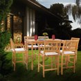 thumbnail image 3 of 7 Piece Teak Wood Castle 63" Rectangular Outdoor Patio Bistro Bar Set including 6 Barstools with Arms, 3 of 5
