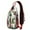 White Christmas Watercolor, variant on Sling Backpack,Beige Christmas Character Pattern Crossbody Bag with Water Bottle Holder,Waterproof Sling Bag for Men/Women with Chest Phone Holder for Hiking,Travel