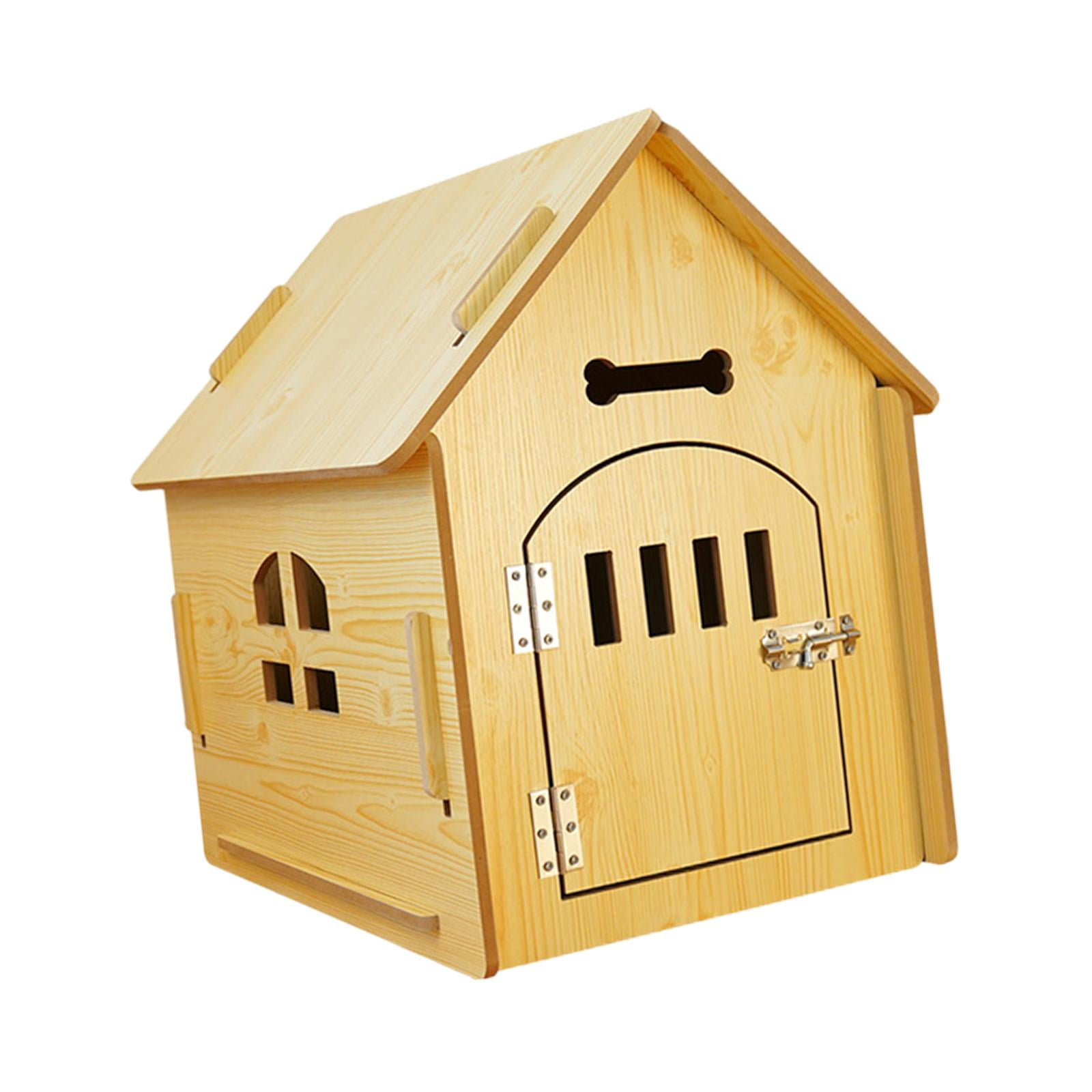 Stgfyxgs Wooden Pet House Dog Kennel Wooden Outdoor Indoor Breathable Cat Bed with Removable Roof for Guinea Pig Hamster Play Sleeping 44cmx57cmx58.5cm