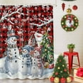 thumbnail image 5 of Shower Curtain 72"W x 72"L Christmas Snowman Xmas Tree Red Plaid Fabric Shower Curtains Set with Hooks Water Repellent Bathroom Curtains Machine Washable Bathroom Accessories, 5 of 9