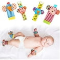 thumbnail image 2 of PENGXIANG 4 Pack Baby Socks Toys, Baby Feet and Fingers Socks Set, Design with Monkey and Elephant Organic Cotton Socks for Infant and Toddler, 2 of 8