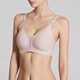 thumbnail image 2 of PEASKJP Supportive Bra for Women Originals Seamless Triangle Rib Bralette, Beige 36, 2 of 4