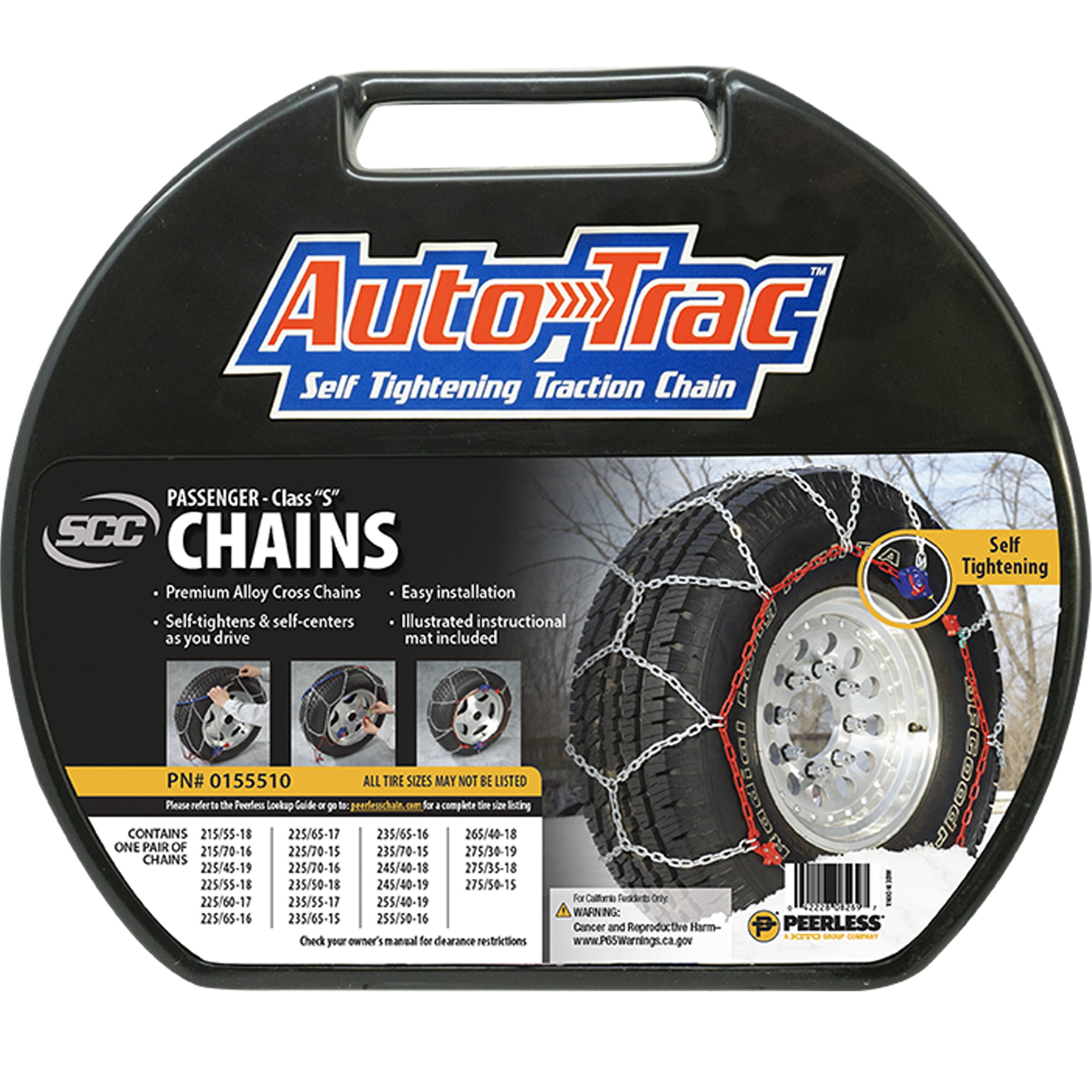 ◎② Peerless, AutoTrac Tire Chains, 0232610, Self-tightening - Walmart.com