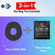 OhmRx Dexcom G7 & Stelo Adhesive Patch + OHM PREP Skin Prep Wipe – Waterproof, Pre‑Cut Tan Patch Combo, 25‑Pack