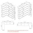 thumbnail image 6 of FFZ 90 cm Corner Bookshelf and 80 cm Bookcase Set of 2 with Free Combination, Dark Brown, 6 of 6