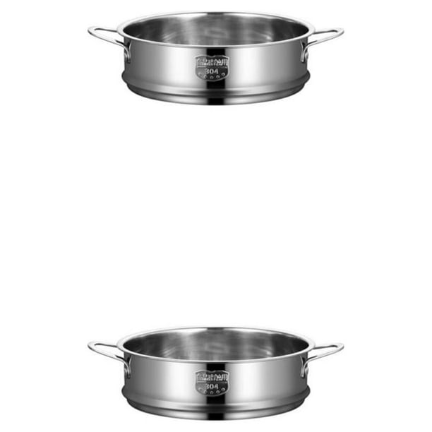 Matsuzay Reemplazo de empuñadura redonda de vapor, apilable, resistente al calor, cocina moderna para el hogar, accesorios para cocina al vapor 18 cm 2Conjunto