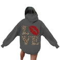 thumbnail image 4 of Valentines Day Women HoodiesValentines Day Hoodies Women Letter Graphic Sweatshirt Long Sleeve Pullover Regular Tops,Grey, 4 of 7