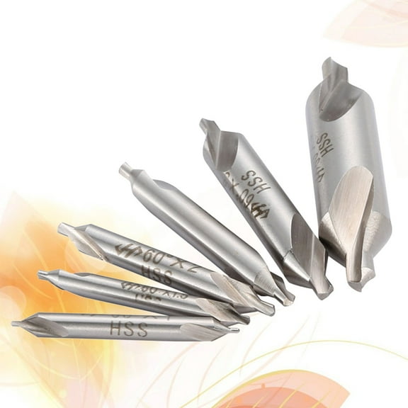 SASABAXI 6Pcs High Speed Steel Center Drill Bit Metal Conical Hole Making Lathe Machining 1mm To 5mm Diameter