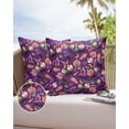 thumbnail image 6 of Pack of 2 Outdoor Pillow Covers, Hallowmas Cartoon Pumpkin Bats and Cats Purple Texture Waterproof Square Throw Pillowcase Cushion Decorative Pillow Covers for Couch Patio Tent, 18x18 in, 6 of 6