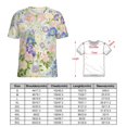 thumbnail image 2 of Floral Colorful Flower Women's T-Shirt Short Sleeve T Shirts Tops Tee Ladies Loose T, 2 of 6