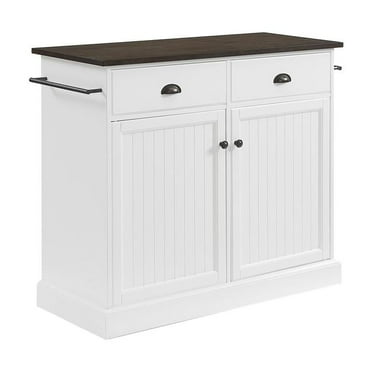 Shoreline Kitchen Island White/Dark Brown