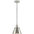 thumbnail image 3 of Progress Lighting Hinton 1-Light Pendant, Brushed Nickel, Cone Shade, 3 of 11