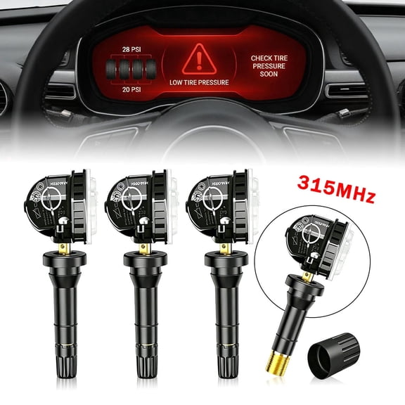 TPMS Sensor 4-Pack For Ford Lincoln - OEM F2GZ1A189A 315MHz Waterproof Tire Pressure Monitor