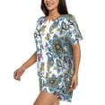 thumbnail image 2 of Bixox Women's Flowers and Butterflies Printed Pajama Set 2 Piece Lounge Set Top and Shorts Soft Pajamas, Shorts with Pockets, 2 of 7
