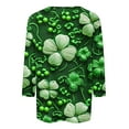 thumbnail image 4 of Womens St Patricks Day Tops, 3/4 Sleeve T Shirt Tops for Women, Round Neck Blouses Ladies Loose Casual St. Patrick's Day Printed Shirt Round Neck Three Quarter Sleeves 3/4 Sleeved T-Shirts, 4 of 5