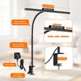 thumbnail image 5 of Lepro LED Desk Lamp with Clamp, 700LM Super Bright Task Light, 5 Color Temperatures 5 Brightness Levels, 360° Adjustable Gooseneck, Eye-Caring Dimmable Office Lamp for Home, Study & Workbench, Black, 5 of 9