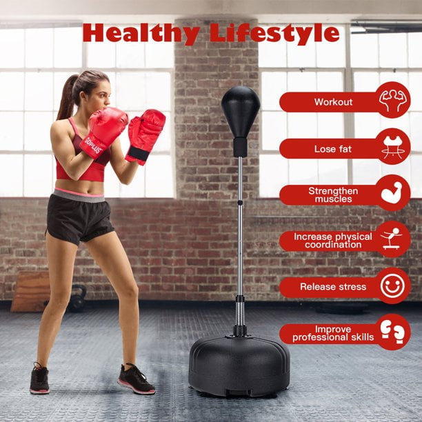  Punching Bag with Stand, Boxing Bag for Teens & Adults -  Height Adjustable - Speed Bag for Training, Boxing Equipment, Stress Relief  & Fitness : Sports & Outdoors