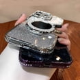 thumbnail image 6 of Compatible with iPhone Case,Luxury Glitter Diamond Ring Hold Stand&Make up Mirror Design Full Body Protection Soft Shockproof Cover Phone Case (Blue,iPhone 14 Pro Max), 6 of 7