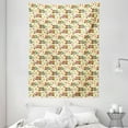 thumbnail image 1 of Owl Print Tapestry, Cartoon Pattern of Cute Birds on Branches and Colorful Fallen Leaves, Wall Hanging for Bedroom Living Room Dorm Decor, 60W X 80L Inches, Cream and Multicolor, by Ambesonne, 1 of 2