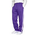 thumbnail image 5 of Men Side Contrast Striped Athletic Sweatpants Elastic Drawstring Waist Straight Leg Casual Lounge Pants S, 5 of 9
